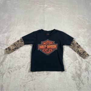 Harley-Davidson Little Boys 2T Bar & Shield Mesh Tattoo Sleeves Black